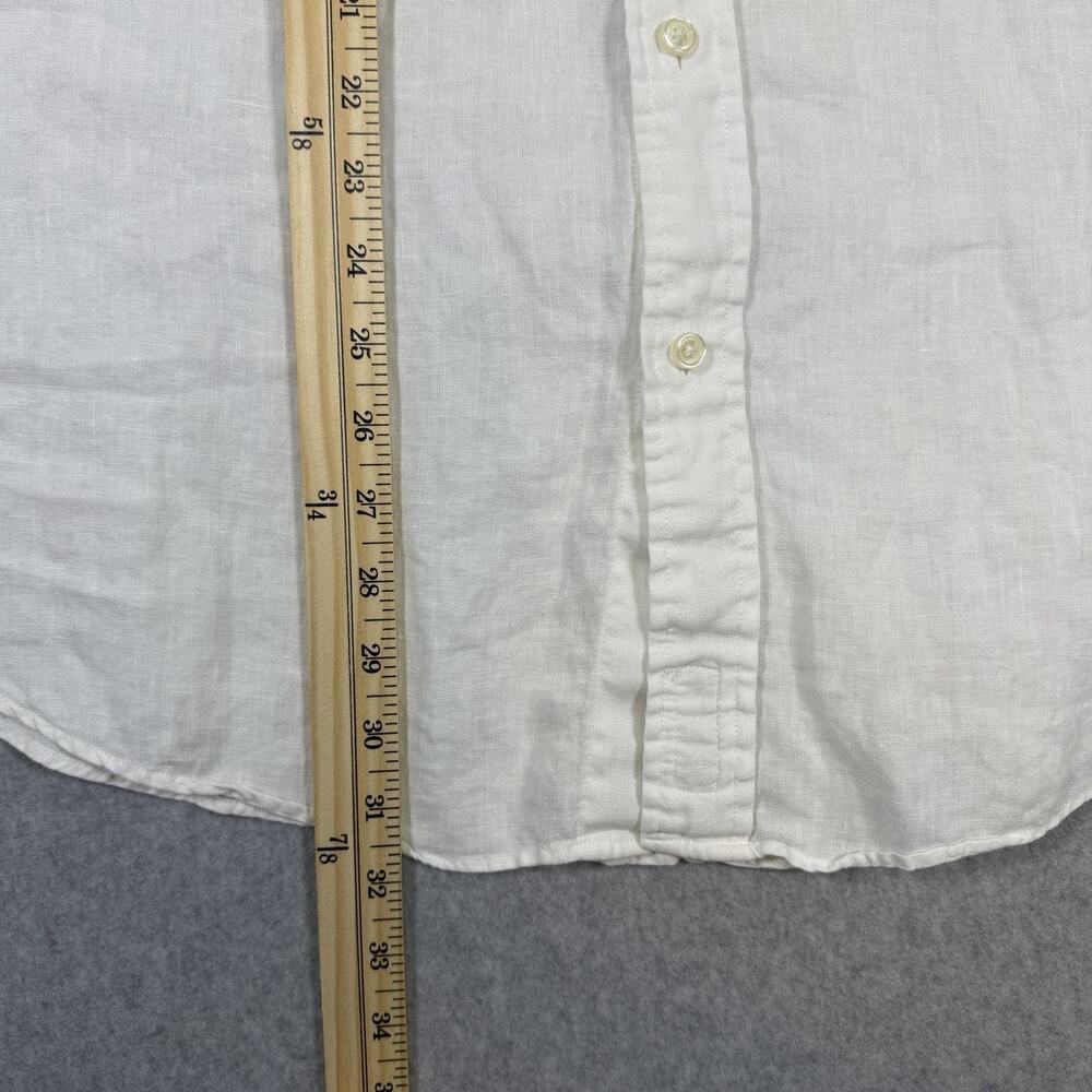 Brooks Brothers Baird McNutt 100% Linen Button Down Shirt Mens XL White Madison - Picture 11 of 13